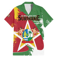Personalized Suriname Independence Day Family Matching Mermaid Dress and Hawaiian Shirt Coat Of Arms - Flag Style - Wonder Print Shop