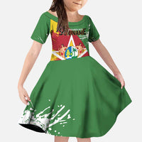 Personalized Suriname Independence Day Family Matching Off Shoulder Maxi Dress and Hawaiian Shirt Coat Of Arms - Flag Style - Wonder Print Shop