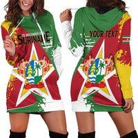 Personalized Suriname Independence Day Hoodie Dress Coat Of Arms - Flag Style - Wonder Print Shop