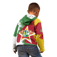 Personalized Suriname Independence Day Kid Hoodie Coat Of Arms - Flag Style - Wonder Print Shop