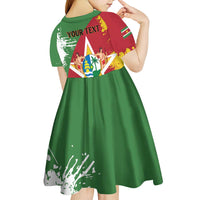 Personalized Suriname Independence Day Kid Short Sleeve Dress Coat Of Arms - Flag Style - Wonder Print Shop