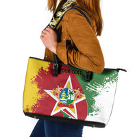 Personalized Suriname Independence Day Leather Tote Bag Coat Of Arms - Flag Style - Wonder Print Shop