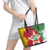 Personalized Suriname Independence Day Leather Tote Bag Coat Of Arms - Flag Style - Wonder Print Shop