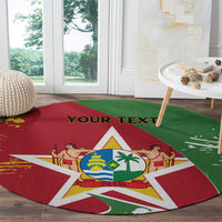 Personalized Suriname Independence Day Round Carpet Coat Of Arms - Flag Style