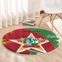 Personalized Suriname Independence Day Round Carpet Coat Of Arms - Flag Style