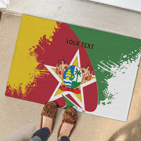 Personalized Suriname Independence Day Rubber Doormat Coat Of Arms - Flag Style - Wonder Print Shop