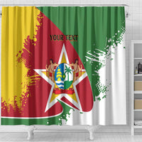 Personalized Suriname Independence Day Shower Curtain Coat Of Arms - Flag Style