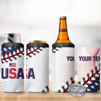 Personalized Baseball 2024 USA 4 in 1 Can Cooler Tumbler Go United States - Wonder Print Shop
