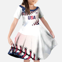 Custom Baseball 2024 USA Family Matching Off Shoulder Maxi Dress and Hawaiian Shirt Go United States - Wonder Print Shop