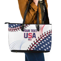 Custom Baseball 2024 USA Leather Tote Bag Go United States - Wonder Print Shop