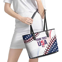 Custom Baseball 2024 USA Leather Tote Bag Go United States - Wonder Print Shop