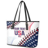 Custom Baseball 2024 USA Leather Tote Bag Go United States - Wonder Print Shop