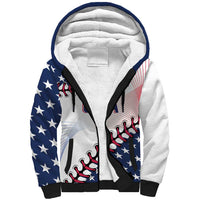 Custom Baseball 2024 USA Sherpa Hoodie Go United States - Wonder Print Shop