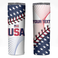 Personalized Baseball 2024 USA Skinny Tumbler Go United States - Wonder Print Shop