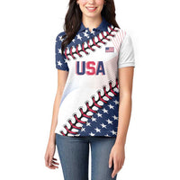Custom Baseball 2024 USA Women Polo Shirt Go United States - Wonder Print Shop