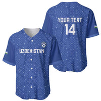 Uzbekistan Football Custom Baseball Jersey Come On White Wolves Blue - Wonder Print Shop