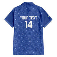Uzbekistan Football Custom Family Matching Tank Maxi Dress and Hawaiian Shirt Come On White Wolves Blue - Wonder Print Shop
