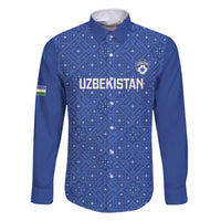 Uzbekistan Football Custom Family Matching Tank Maxi Dress and Hawaiian Shirt Come On White Wolves Blue - Wonder Print Shop