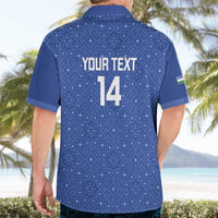 Uzbekistan Football Custom Hawaiian Shirt Come On White Wolves Blue - Wonder Print Shop