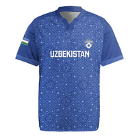 Uzbekistan Football Custom Rugby Jersey Come On White Wolves Blue - Wonder Print Shop