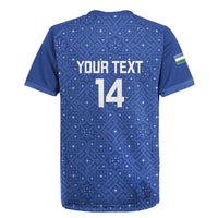Uzbekistan Football Custom Rugby Jersey Come On White Wolves Blue - Wonder Print Shop