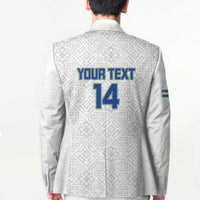 Uzbekistan Football Custom Blazer Come On White Wolves White - Wonder Print Shop