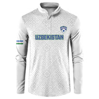 Uzbekistan Football Custom Button Sweatshirt Come On White Wolves White - Wonder Print Shop