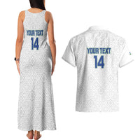 Uzbekistan Football Custom Couples Matching Tank Maxi Dress and Hawaiian Shirt Come On White Wolves White - Wonder Print Shop