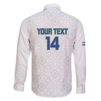 Uzbekistan Football Custom Family Matching Off The Shoulder Long Sleeve Dress and Hawaiian Shirt Come On White Wolves White - Wonder Print Shop