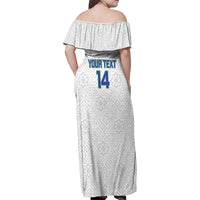 Uzbekistan Football Custom Family Matching Off Shoulder Maxi Dress and Hawaiian Shirt Come On White Wolves White - Wonder Print Shop