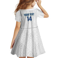 Uzbekistan Football Custom Family Matching Off Shoulder Short Dress and Hawaiian Shirt Come On White Wolves White - Wonder Print Shop
