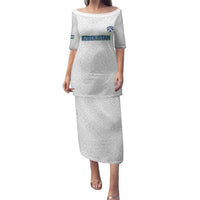 Uzbekistan Football Custom Family Matching Puletasi and Hawaiian Shirt Come On White Wolves White - Wonder Print Shop