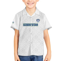 Uzbekistan Football Custom Family Matching Summer Maxi Dress and Hawaiian Shirt Come On White Wolves White - Wonder Print Shop