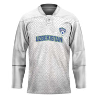 Uzbekistan Football Custom Hockey Jersey Come On White Wolves White - Wonder Print Shop