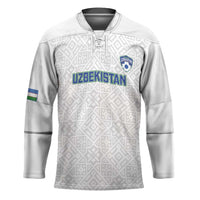 Uzbekistan Football Custom Hockey Jersey Come On White Wolves White - Wonder Print Shop