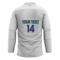 Uzbekistan Football Custom Hockey Jersey Come On White Wolves White - Wonder Print Shop