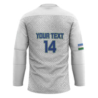 Uzbekistan Football Custom Hockey Jersey Come On White Wolves White - Wonder Print Shop