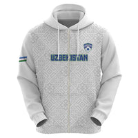 Uzbekistan Football Custom Hoodie Come On White Wolves White - Wonder Print Shop
