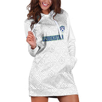 Uzbekistan Football Custom Hoodie Dress Come On White Wolves White - Wonder Print Shop