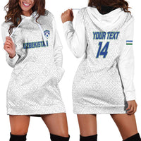 Uzbekistan Football Custom Hoodie Dress Come On White Wolves White - Wonder Print Shop