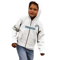 Uzbekistan Football Custom Kid Hoodie Come On White Wolves White - Wonder Print Shop