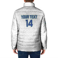 Uzbekistan Football Custom Padded Jacket Come On White Wolves White - Wonder Print Shop