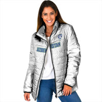 Uzbekistan Football Custom Padded Jacket Come On White Wolves White - Wonder Print Shop