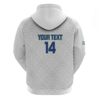 Uzbekistan Football Custom Zip Hoodie Come On White Wolves White - Wonder Print Shop