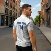 Uzbekistan Football Custom Zipper Polo Shirt Come On White Wolves White - Wonder Print Shop