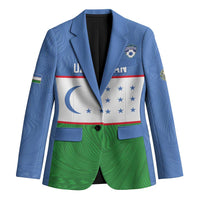 Uzbekistan Football Custom Blazer Come On White Wolves Flag Style - Wonder Print Shop