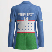 Uzbekistan Football Custom Blazer Come On White Wolves Flag Style - Wonder Print Shop