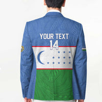 Uzbekistan Football Custom Blazer Come On White Wolves Flag Style - Wonder Print Shop