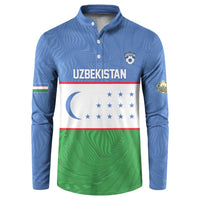 Uzbekistan Football Custom Button Sweatshirt Come On White Wolves Flag Style - Wonder Print Shop