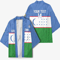 Uzbekistan Football Custom Kimono Come On White Wolves Flag Style - Wonder Print Shop